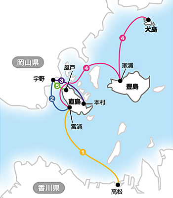 四国汽船航路図